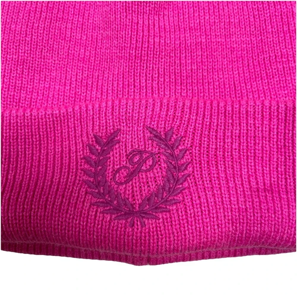 Victoria's‎ Secret PINK Beanie Hat Womens Hot Pink Embroidered Logo Knit Cap